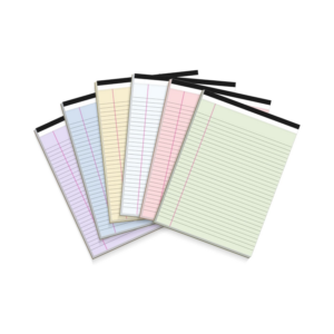 Writing Pads, 6-Pack 8.5"x11.75" Colored Wide Ruled Note Pads, 50 Sheets per Writing pad, 8-1/2"x 11-3/4" To-Do List Notepad, Legal Rule Notepads for Office, School, College, Business